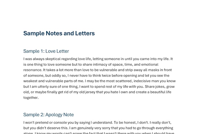 write heartfelt letters and personal notes